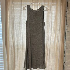 Sleeveless Marbled Gray Swing Tank Dress - Old Navy M Tall
